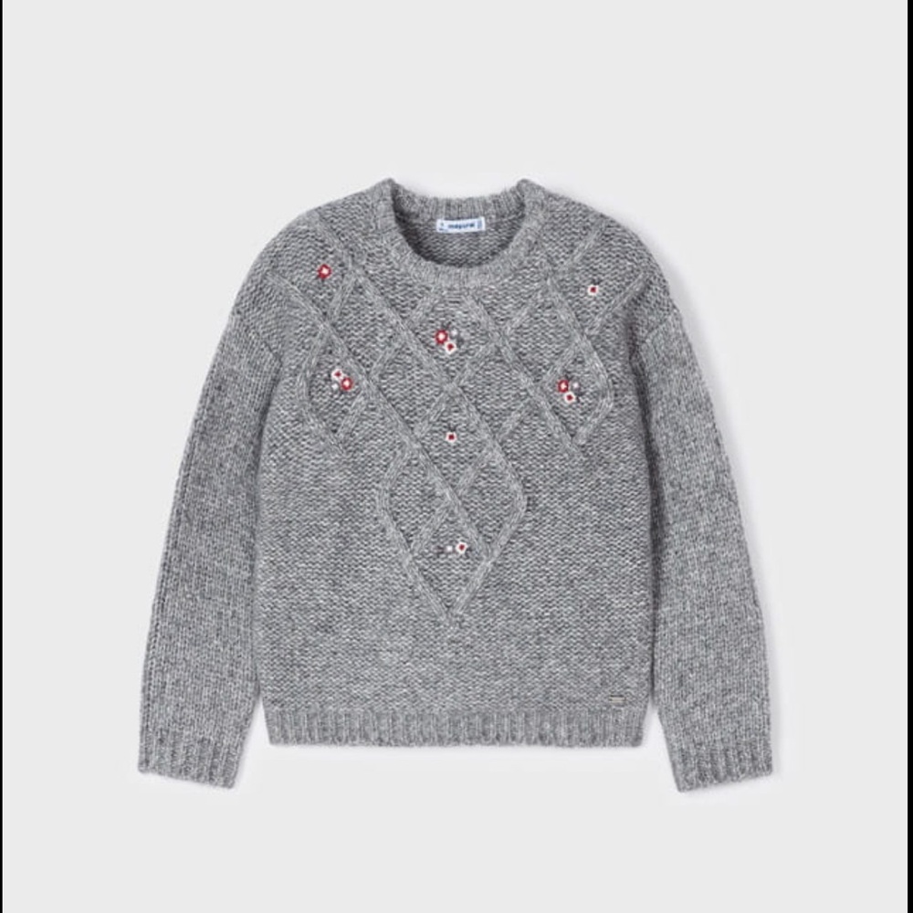 New: Mayoral Girls Gray Sweater: Size 8